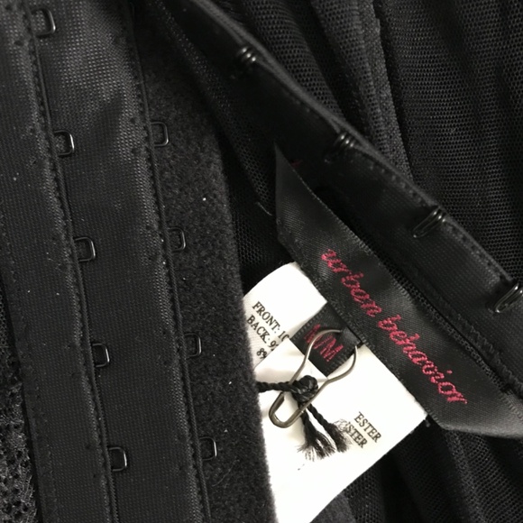 NWT Y2K Urban Behavior Goth Lace Corset Top M Black - Picture 6 of 6